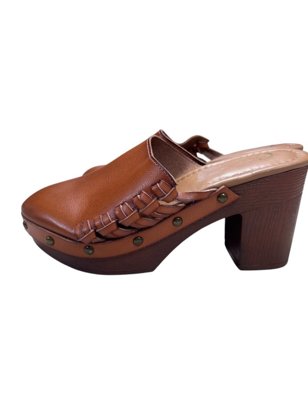 Comfort 7 Women Studded Clog Mule Block Heel Boho